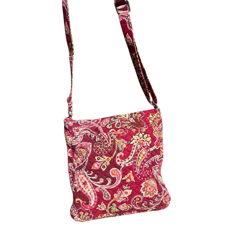 Purse Bag Vera Bradley Pink Paisley Women's Bag with front zippers - Picture 3 of 4
